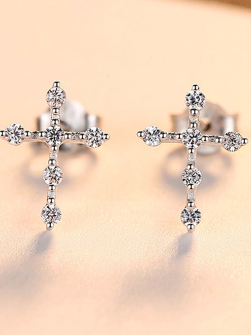 Diamond cross earrings deals dangle