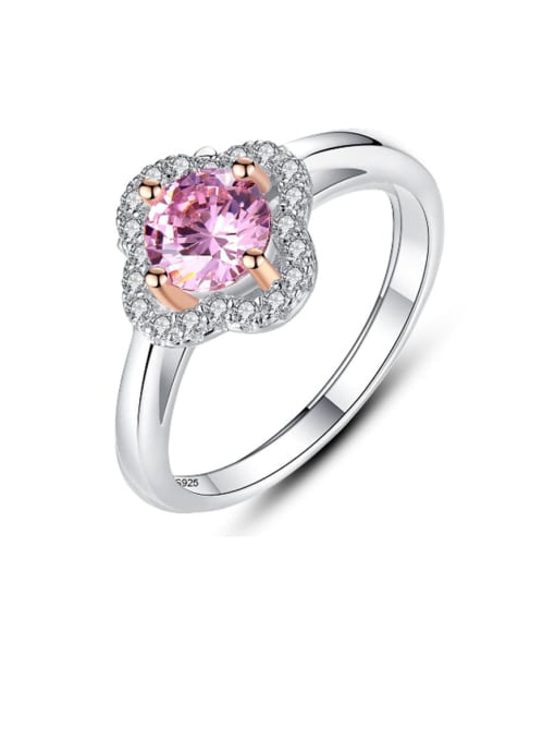 Sarah Pink Cubic Zirconia Silver Ring